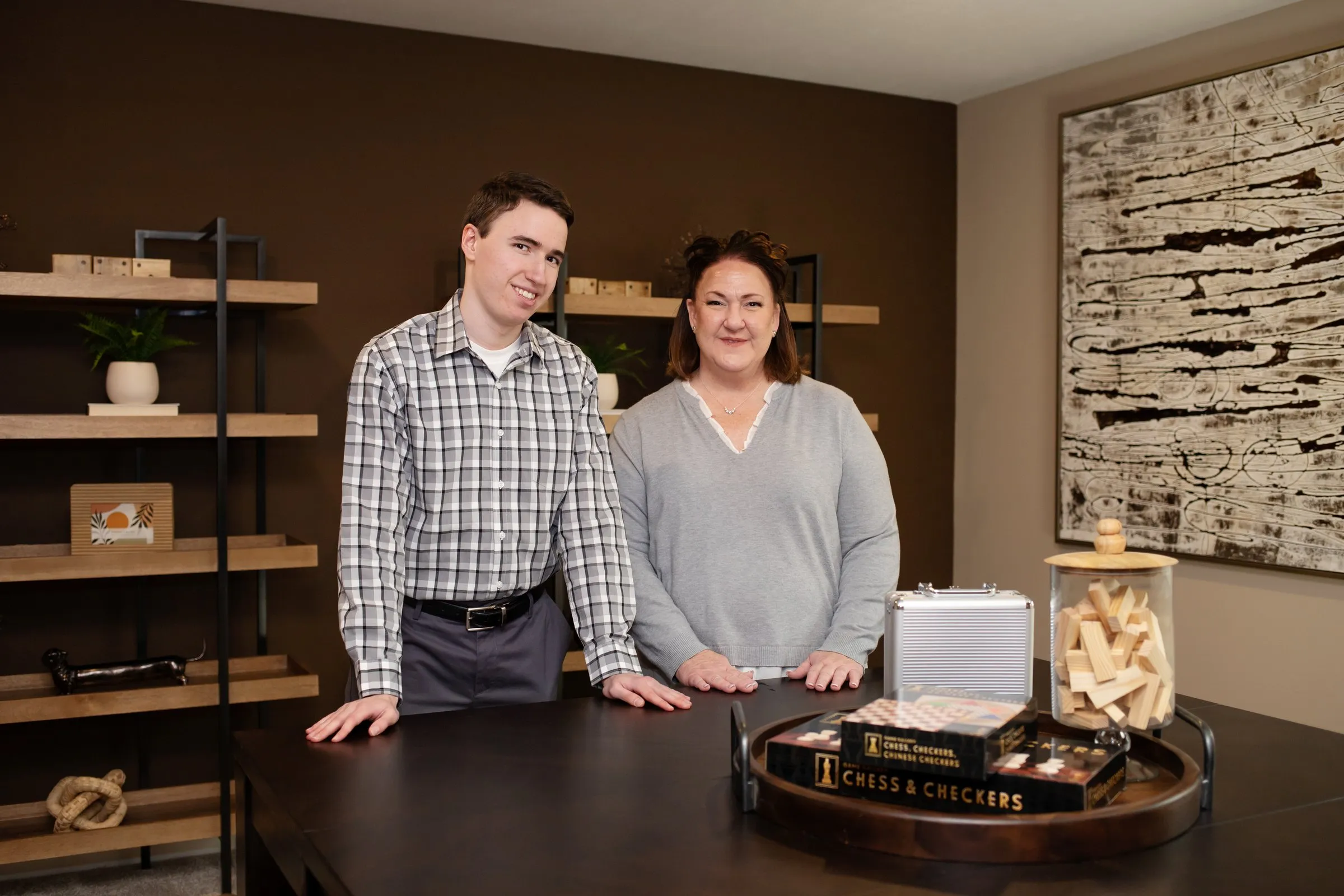 Jill and Matt Stehnach in their office